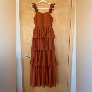 Rust/Burnt Orange Bridesmaids Dress Size 6